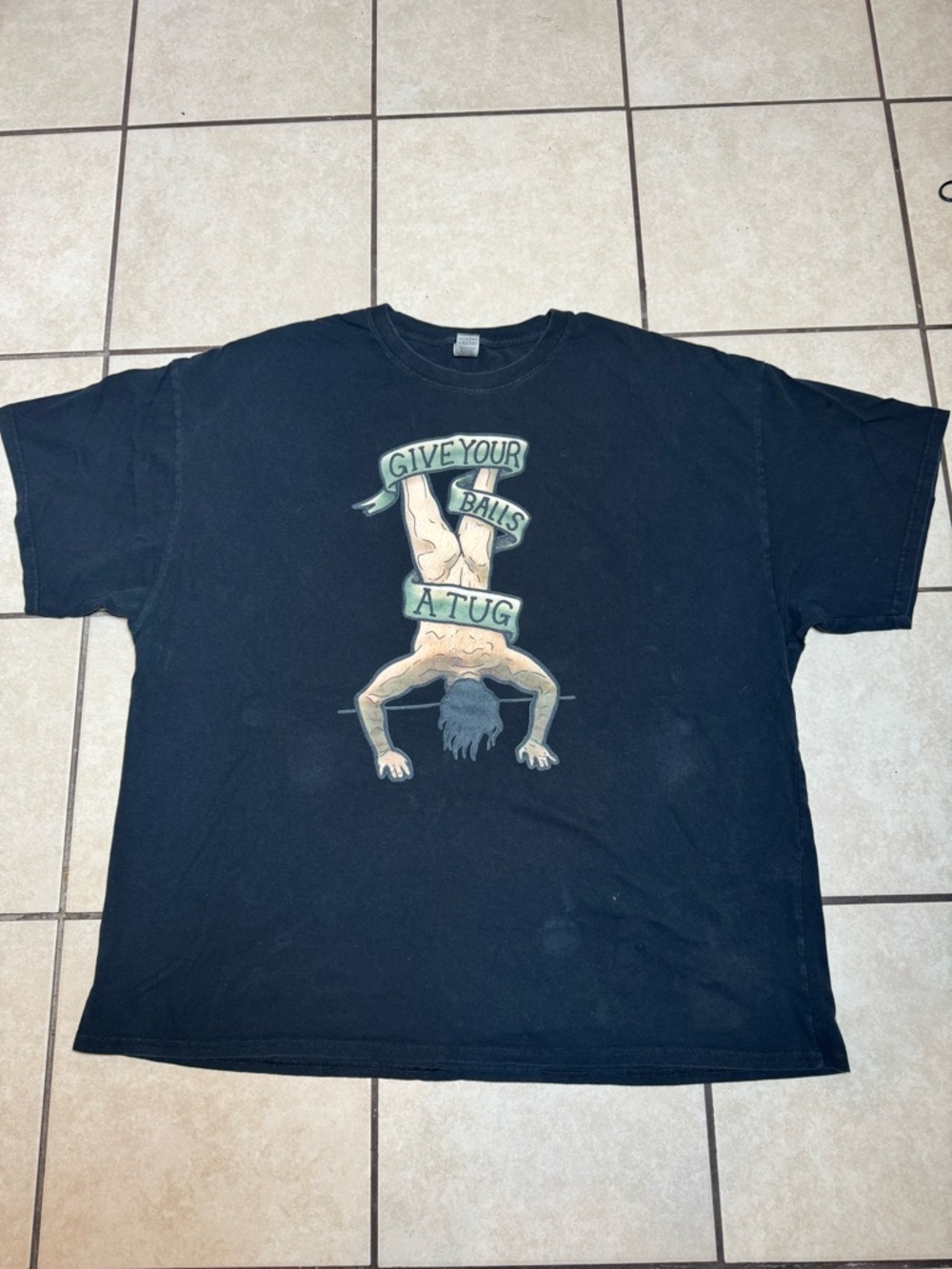 Gildan Black Graphic Tee with Inverted Acrobat Banner